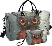 [YXYZRMY] Travel Duffel Bag Devil Owl Red Eyes Gym Bag Sports Tote Bag with Multiple Interior Pockets Shoulder Weekender Bag for Women Men with Toiletry Bag 20.5”x 7.9”x 13.8, Multi-Colored, one size
