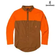 Browning Pheasants Forever Upland Hunting Field Shirt - Brown/Blaze - Medium NEW