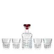 Baccarat Louxor Red Bar Set with Decanter and 4 Tumblers