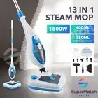 Maxkon 1500W 13in1 Steam Mop Cleaner Hand Held Washer Set Steamer w/Bonus