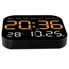 LED Wall Clock with Temperature Display Timing and Adjustable Brightness