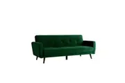 Esben 3 Seater Velvet Sofa Bed - Dark Forest Green