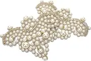 HAWILLOSCH 2Pcs DIY Pearl Clothes Patches Stylish Applique Decor for Repairing Clothes Bags Hats Design for Creative Craft Projects Xcm Patch
