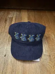Grateful Dead Dancing Bears Hologram Corduroy Snapback Hat Cap Navy - OSFM