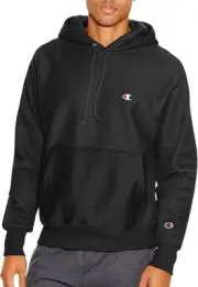 CHAMPION Men’s Reverse Weave Hoodie Black C Chest Logo Size Small NEW