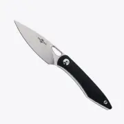 TwoSun Mini Fixed Blade Knife Black Carbon Fiber Handle M390 Plain TS580-M390-CF