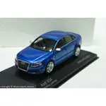 【現貨特價】1:43 MINICHAMPS AUDI RS4 SALOON 2004 藍色 ※限量500台※