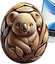 Carved Egg - Easter Egg Decorations,Resin Carved Decorations Animal Tabletop Centerpiece Tray Ornaments for Table