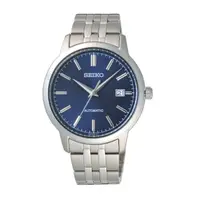 在飛比找momo購物網優惠-【SEIKO 精工】經典紳士時尚機械腕錶-銀X藍(SRPH8
