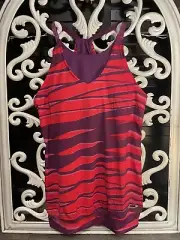 NEW Oakley Racerback Work-Out Yoga Top With Built In Bra Women's XS Purple Red