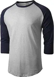 [Hat and Beyond] Mens Baseball Jersey Button Down T Shirts Hipster Plain Hip Hop 1UPA02