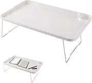 Lap Table Lap Desk Foldable Desk with Leg Folding Laptop Bed Table Lazy Simple Laptop Tray for Bed with Cup Holder and Card Slot for Breakfast Dormitory Sofa