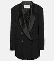 [Dries Van Noten] Dries Van Noten Oversized wool and silk-blend blazer AU 10 black