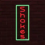 NEW "SHAKES" w/BORDER VERTICAL 30x12 INCH LED FLEX WINDOW/WALL INDOOR SIGN 31620