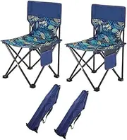 2PCS Folding Camping Stool with Backrest, Portable Foldable Camp Chair with Carry Bag for Camping Fishing Hiking Gardening and Beach, Aviation Aluminum Material Withstand 300 LBS