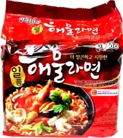 Paldo Instant Noodle with SeaFood Soup 4.23 oz x 5 Packs ( Pack of 12 )