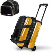 2 Ball Bowling Bag with Wheels + 1 Ball Color Matching Add On Tote,Rolling 3 Ball Bowling Bag with Shoe Compartment (Fits Up to Size 16)