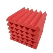 48pk Red Premium 2 inch Acoustic Foam Panel Tile Wall Studio Sound Proof 12x12