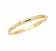 Baby Kids Screw Design Bangle Bracelet Real Solid 14K Yellow White Gold 5.5"