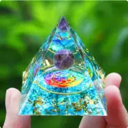 Crystals Stone Orgone Pyramid Energy Generator Natural Amethyst Peridot S