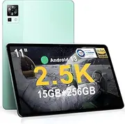 DOOG T30 Pro 11 inch Tablet, 15GB+256GB ROM/2TB TF, 2.5K Android 13 Tablet, 4G Tablet with Sim Card Slot, 8580mAh, 2.4G/5G WiFi & Bluetooth 5.2, 20MP+8MP, Widevine L1, TÜV Certified, （Green）