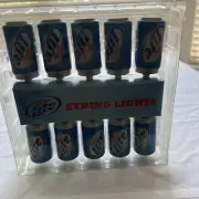 Miller Lite Beer Cans String Party Lights Indoor Outdoor Lights 9 Ft Long Rare