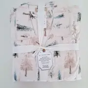 Pottery Barn Teen Winter Wonderland Flannel PJ Set Pink Holiday Pajamas XXS