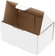 Boxmore White Shipping Mailing Boxes Set of 100, Corrugated Cardboard Mailer Boxes for Efficient Small Business Shipping, Literature Mailer for Modern Business Packaging (150 x 100 x 75mm)