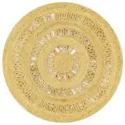 Braided Jute Handmade Rug Round 90cm Eco Friendly Natural Fiber Home Decor