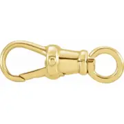 19mm 14k Solid Yellow Gold Dog Swivel Watch Lobster Triggerless Clasp ITALY