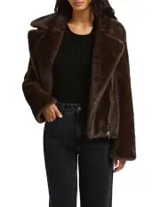 [Marcs] Naomie Faux Fur Jacket in Chocolate