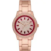 在飛比找ETMall東森購物網優惠-水晶鑲鑽大錶框不鏽鋼腕錶/玫瑰金(MK4682)