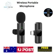 Wireless Lavalier Microphone Portable Audio Video Recording Mini Mic iPhone
