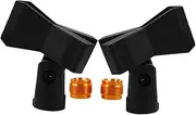 CAXUSD 2 Sets Adjustable Microphone Clip Holder Screw Adapter Mic Stand Clamp Secure Spring Clamp for Wired Wireless Mics Convenient for Live Streaming Recording