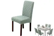 Chair Cover Universal Fitted Jacquard Seat Protector Cover for Party Home Kitchen Decor-Green
