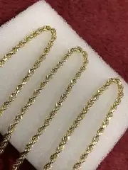 22 Inches 10 Kt Yellow Gold Rope Chain Lobster Lock Not Scrap