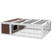 Wooden Rabbit Chicken Coop Wooden Ferret Cage House Outdoor - Large