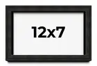 12x7 Shadow Box Black Rustic Barnwood Display Frame | 1.125 Inch Deep | 0.875 I