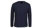 Fleece Thermal Comfort Mens Thermal Long Sleeve Top T Shirt Thermals - Navy - Small