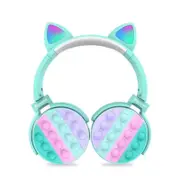 Wireless Bluetooth Colorful Silicone Pop Fidget Headphones with Mic