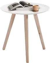 LEVEDE Round Side Table, Small End Table, Modern Coffee Tables, 3 Legged Bedside Table, Corner Plant Stand for Living Room, Bedroom, Office, Balcony, Cafe (49 x 48cm, White)