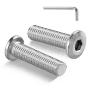 304 Stainless Steel 1/4-20 Flat Head Hex Socket Cap Screws, 30 Pcs Set