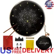 Steel Tongue Drum Kit C Major 12 Inch 13 Notes with Lotus Pattern Music Book