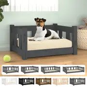 Solid Wood Pine Dog Bed Multi Colours 105.5x75.5x28 cm/55.5x45.5x28 cm vidaXL