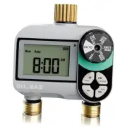 2 Zone Sprinkler Timer, Programmable Hose Timer with Brass Inlet & Outlet,