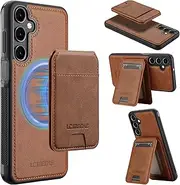 [GoshukunTech] for Samsung Galaxy A35 5G Wallet Case,for Samsung A35 Flip Case with Vertical Flip Card Slots PU Leather Detachable Phone Cover[Support Magsafe or Wireless Charging]-Brown