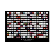 Scratch Off Flags Of The World A2 Size Poster Travel Map Gift - Black Landscape