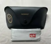 Ray Ban Official Black Leather Curved Chromance Sunglasses Case Cleaning Cloth
