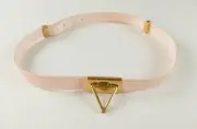BOTTEGA VENETA Point Lock melon nude triangle buckle leather belt 85 authentic