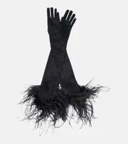 [Oseree] Oséree Lumière Plumage metallic gloves M/L black